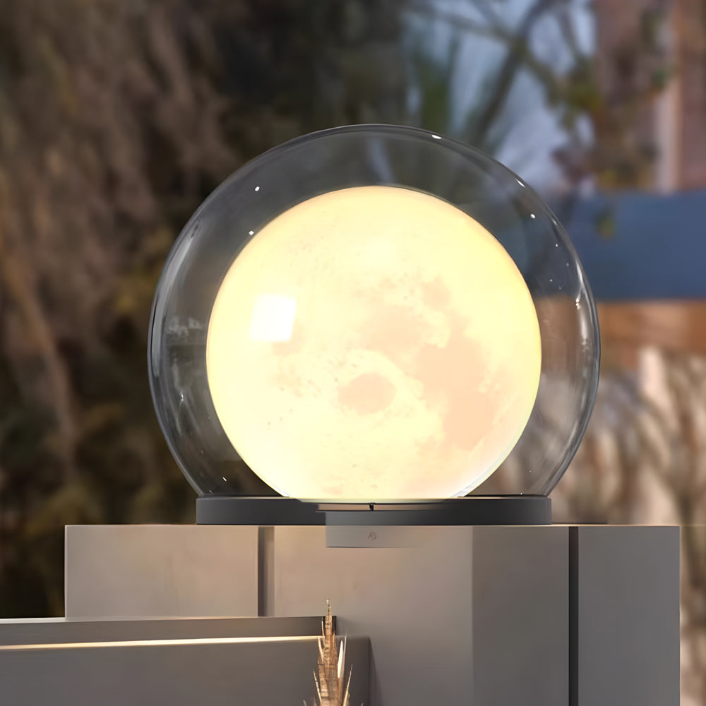 Variant image for Modern Outdoor Solar Pillar Lamp - Weatherproof Garden Light with Dual-Layer Moonlight Design-1