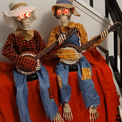 Funny Cartoon Banjo Skeleton Figures