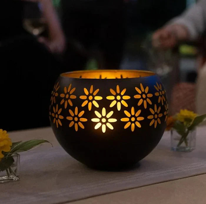 Colorful Floral Glass Table Lamp
