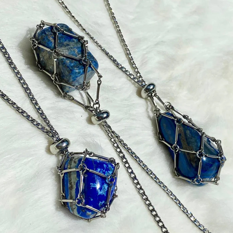 Sparkling Gemstone Crystal Pendant Necklace