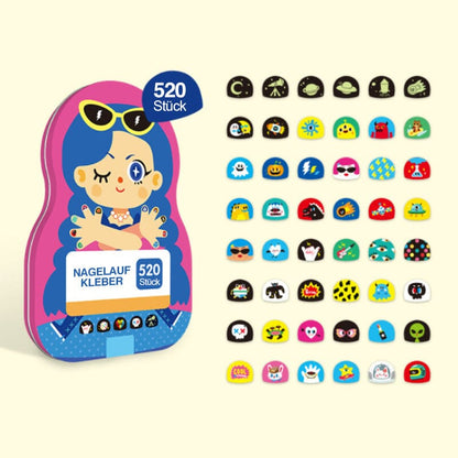 Fun Kids Nail Art Sticker Set (520 Pieces)