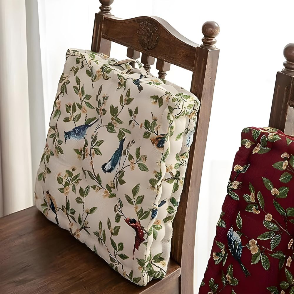 Colorful Floral Bird Pillow Cushion