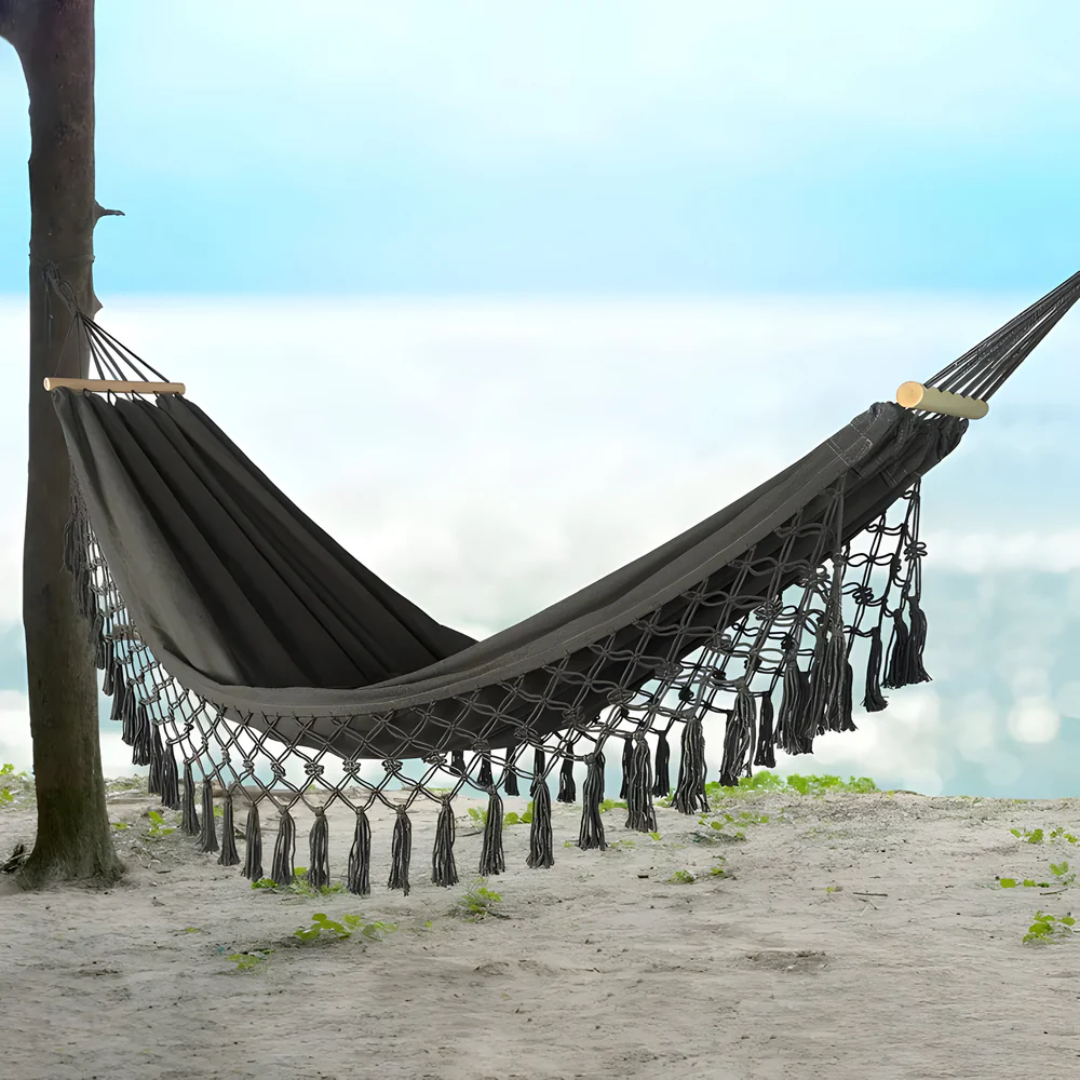 Luxury Hammock with Solid Wood Frame - Indoor Outdoor Use