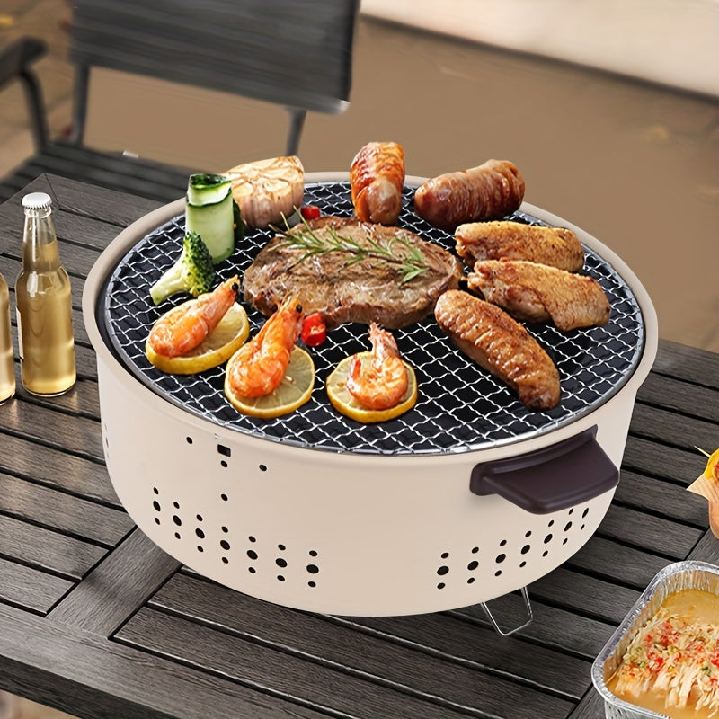 Smokeless Electric Grill with Non-Stick Griddle and Grease Tray - Fesara