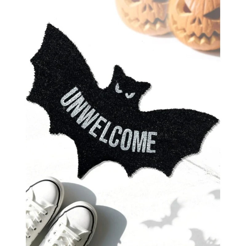 Spooky Halloween Bat Welcome Mat