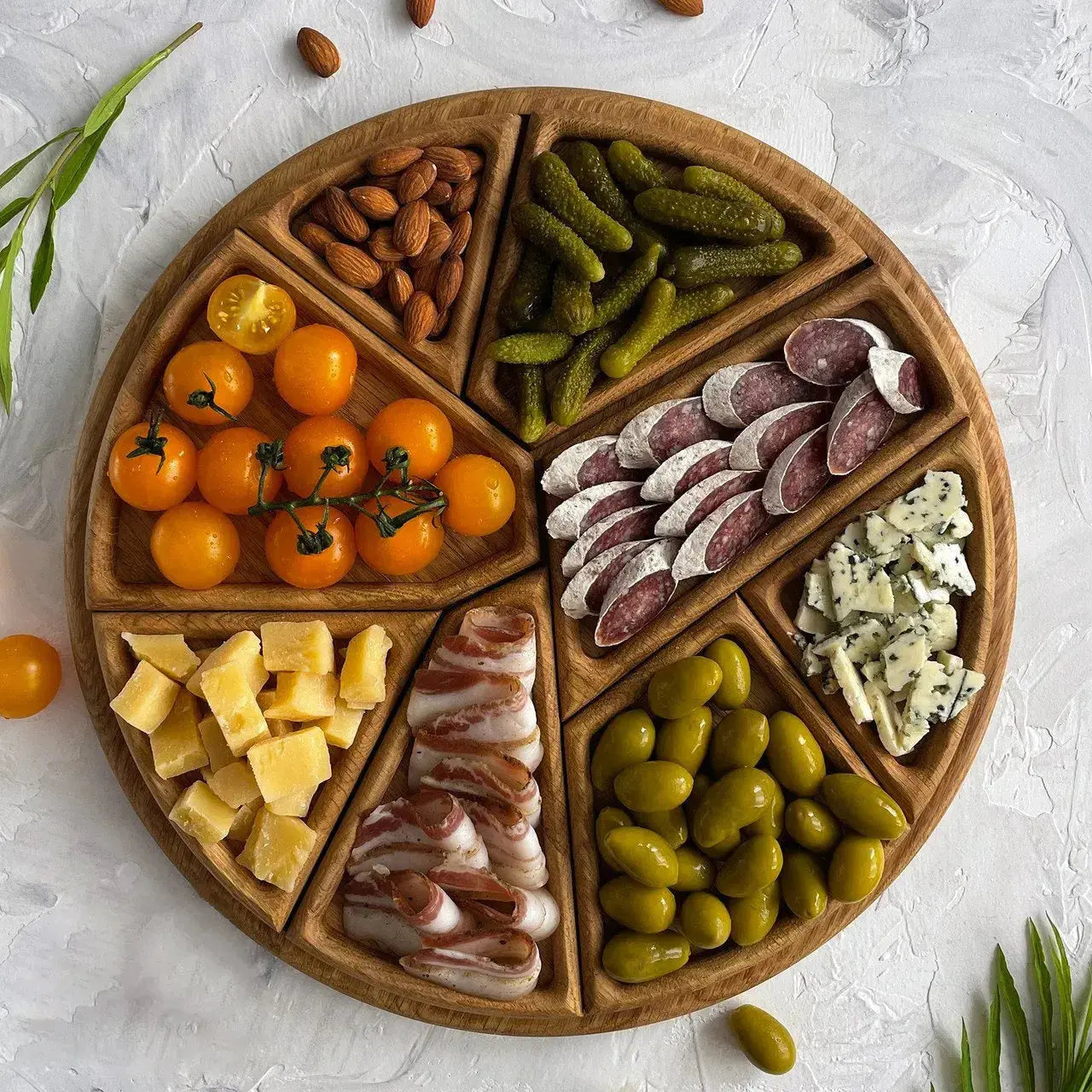 Natural Wood Snack Serving Tray - Fesara