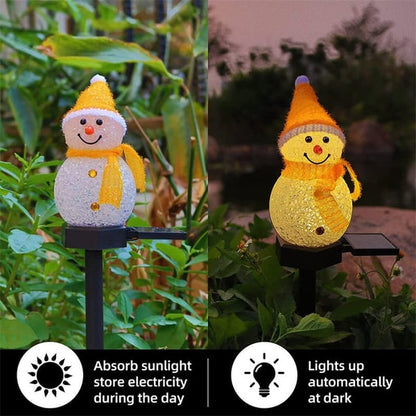 Outdoor Solar Snowman Garden Light