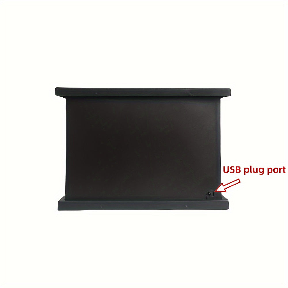 Warm Rectangle Flame Effect Table Lamp