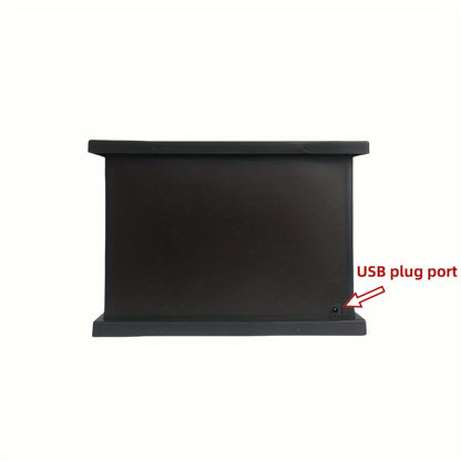 Warm Rectangle Flame Effect Table Lamp