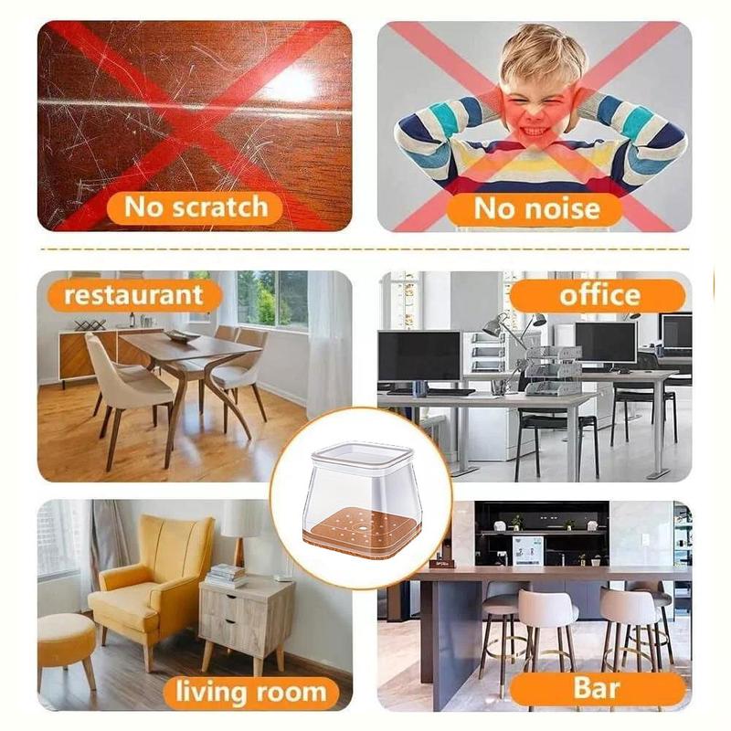 Fesara | Transparent Furniture Leg Protectors with Felt Bottoms
