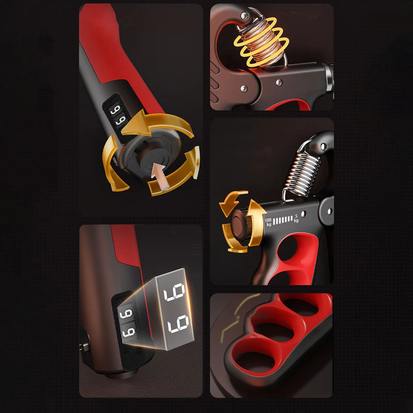 Compact Grip Strength Trainer with Rep Counter