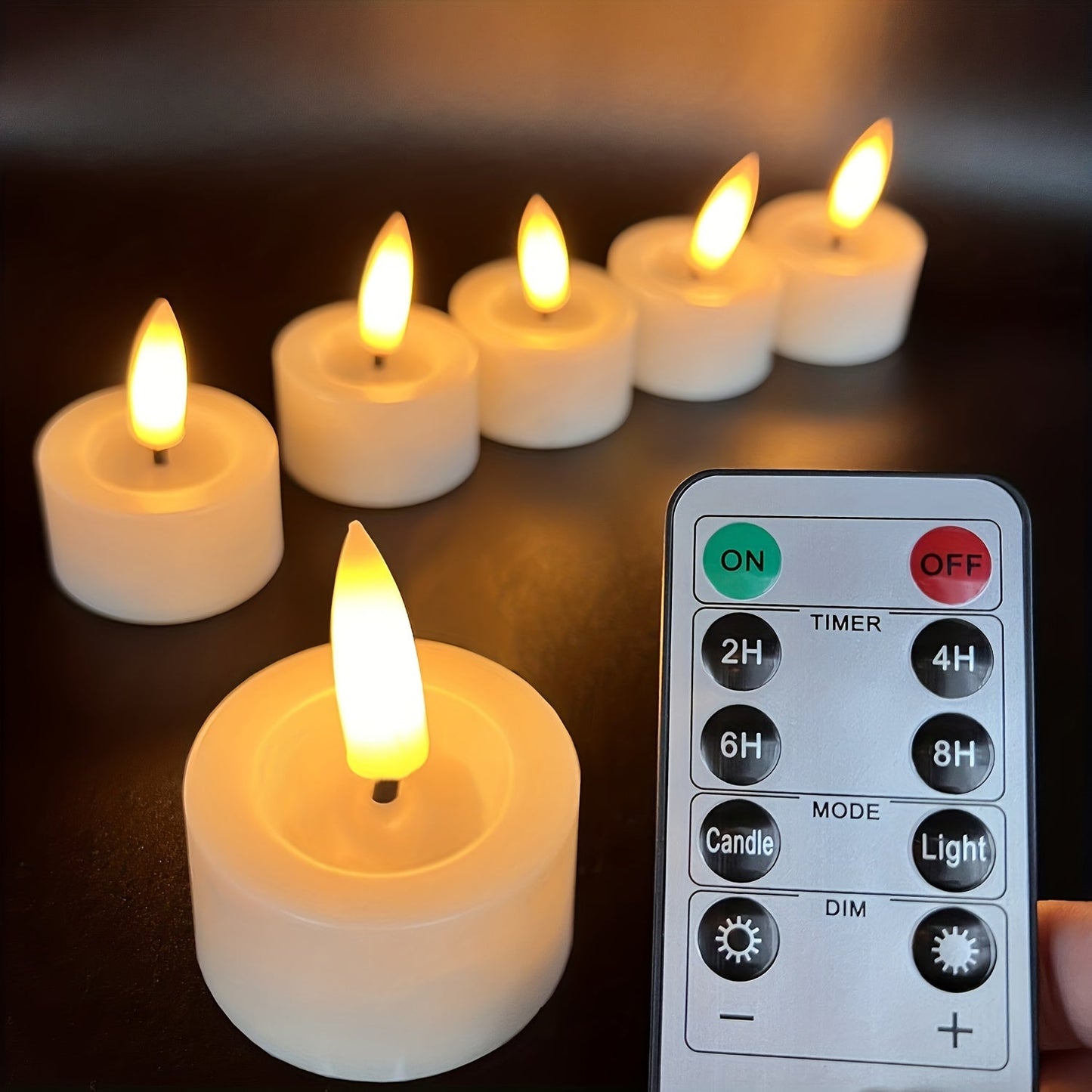Warm White LED Tea Light Set with Remote Control
