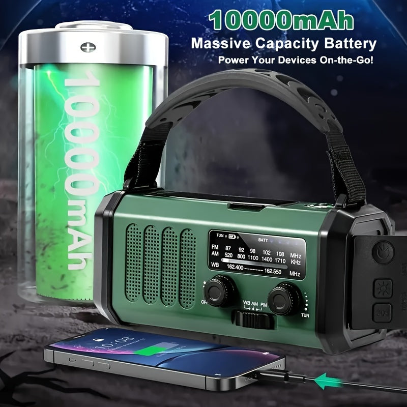 Portable Solar Powered Emergency Radio with Power Bank
