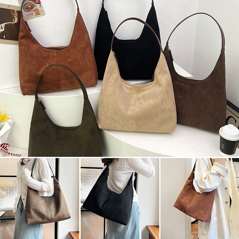 Luxurious Suede Crossbody Bag with Extra Storage