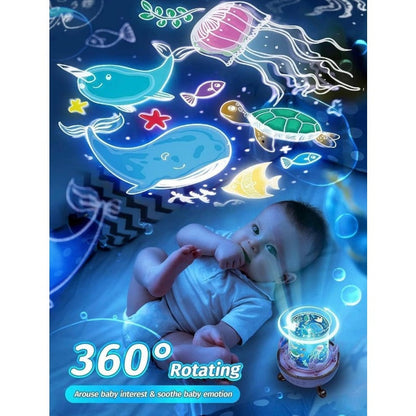 Colorful Kids 360° Spin Rabbit Night Light Projector
