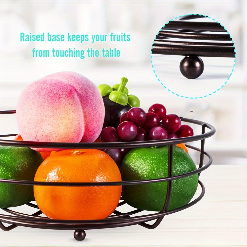 Stainless Steel Oval Fruit Holder with Storage