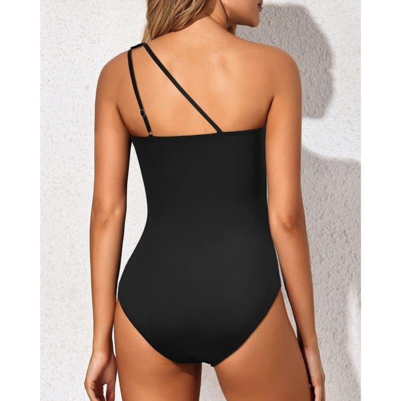 Slimming Halter Neck One Piece Swimsuit - Fesara