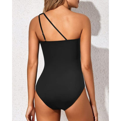 Slimming Halter Neck One Piece Swimsuit - Fesara