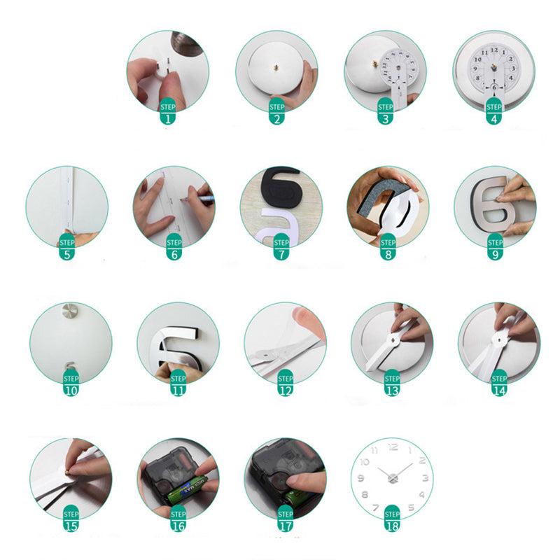 Stylish Wall Clock – Big Contemporary Decor Quartz Clock