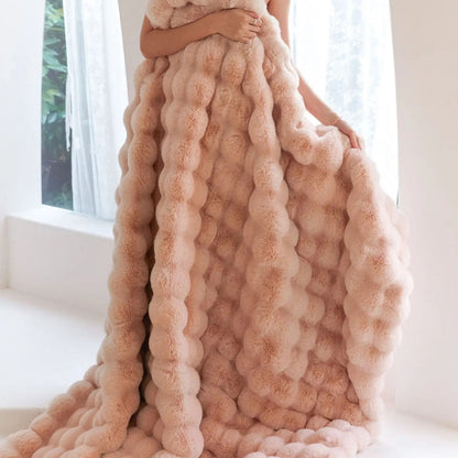 Cozy Reversible Plush Fleece Blanket Winter Warmth