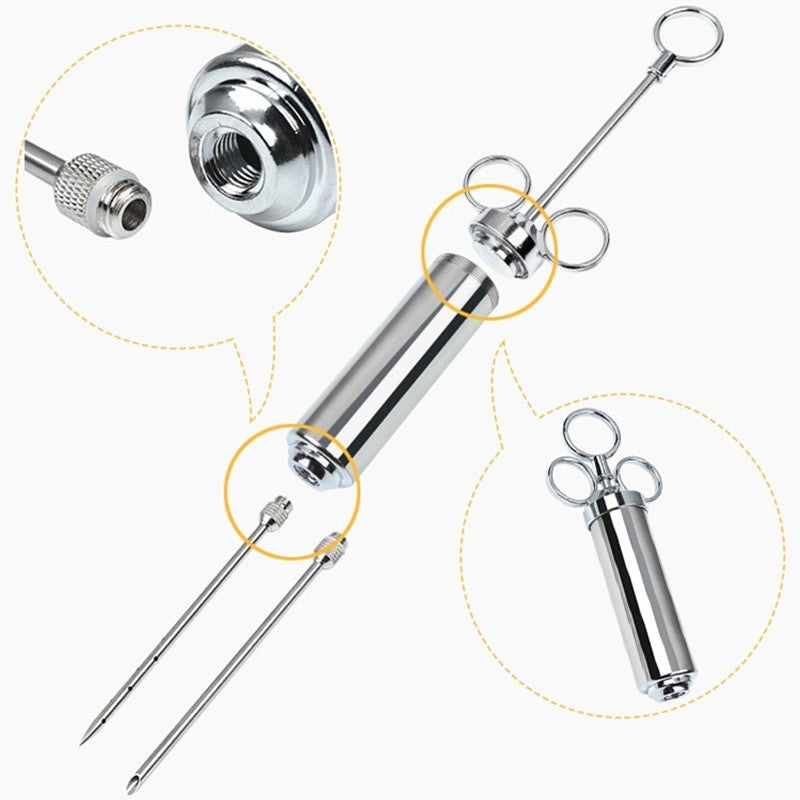Premium Meat Injector with 3 Needles for BBQ Turkey