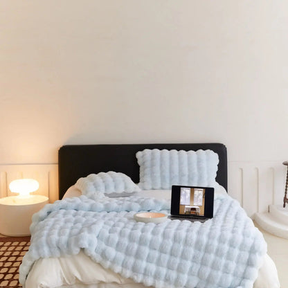 Cozy Reversible Plush Fleece Blanket Winter Warmth