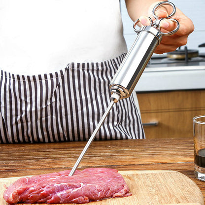 Premium Meat Injector with 3 Needles for BBQ Turkey - Fesara