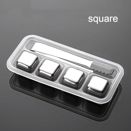 Premium Metal Ice Cubes with Tongs and Case - Fesara