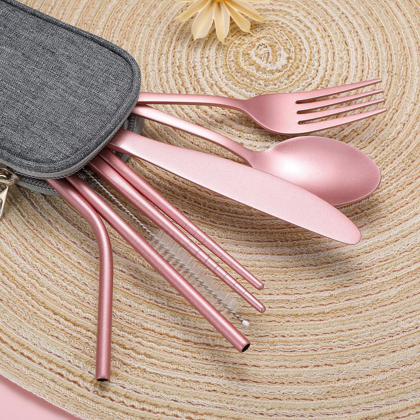 Portable 4-Piece Stainless Steel Travel Cutlery Set