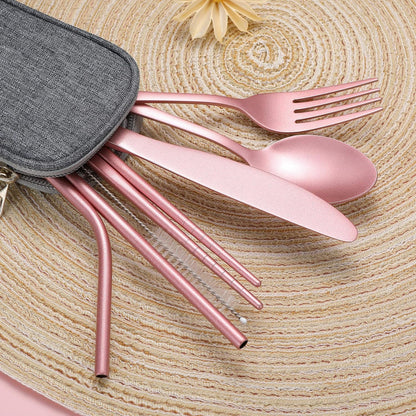 Portable 4-Piece Stainless Steel Travel Cutlery Set