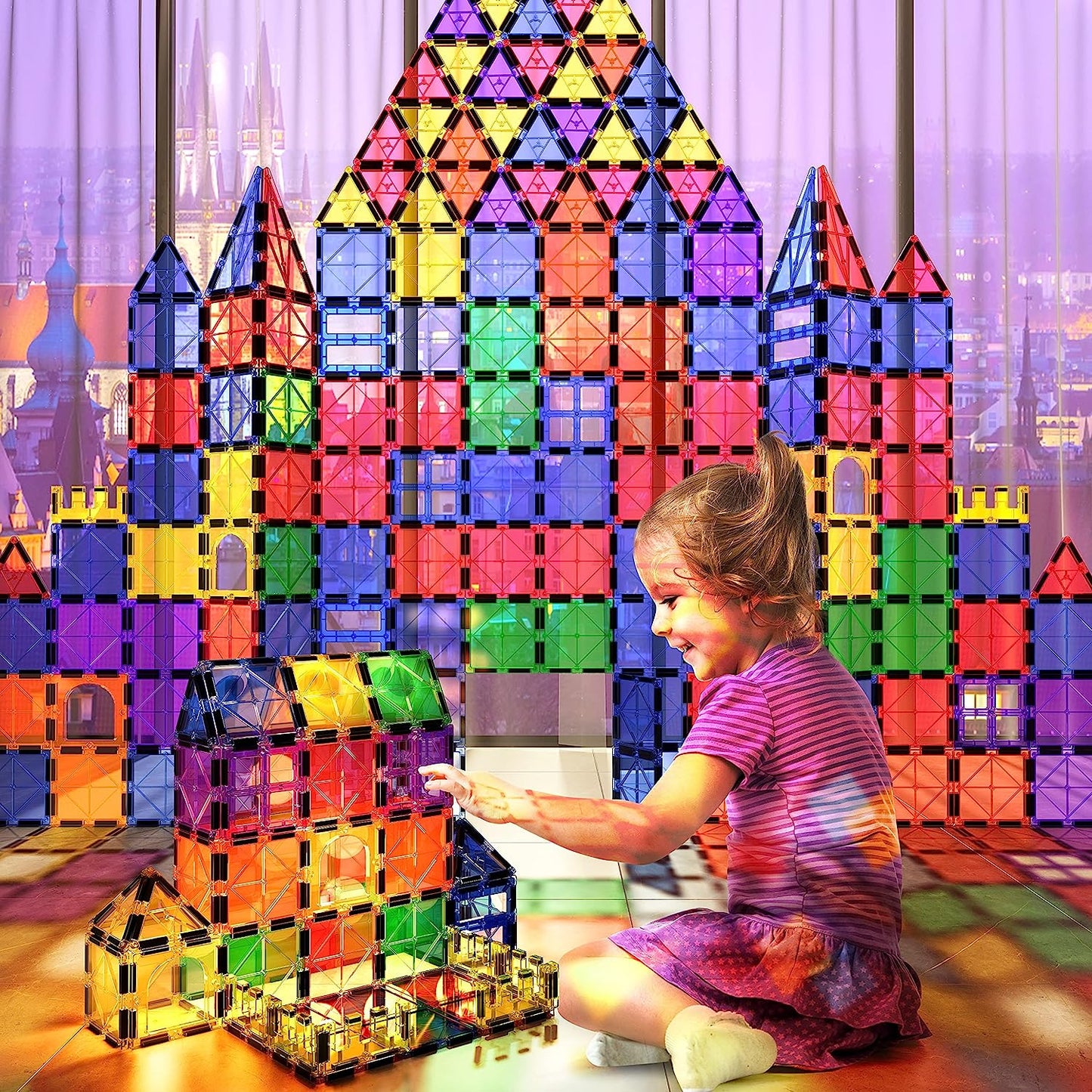 Colorful Kids Magnetic Building Blocks 40pc Set