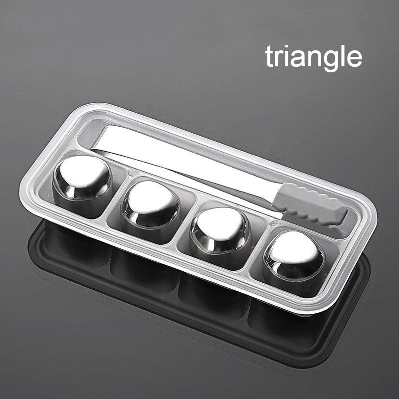 Premium Metal Ice Cubes with Tongs and Case