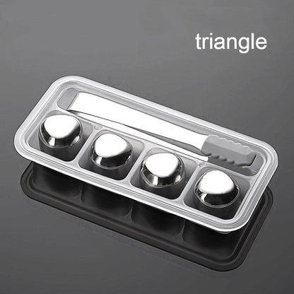 Premium Metal Ice Cubes with Tongs and Case