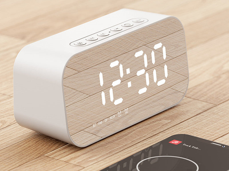 Compact Wireless Bluetooth Speaker Clock Thermometer