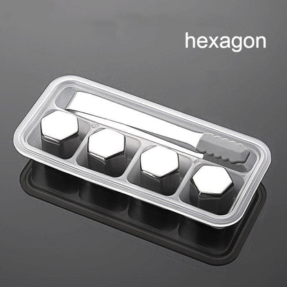 Premium Metal Ice Cubes with Tongs and Case