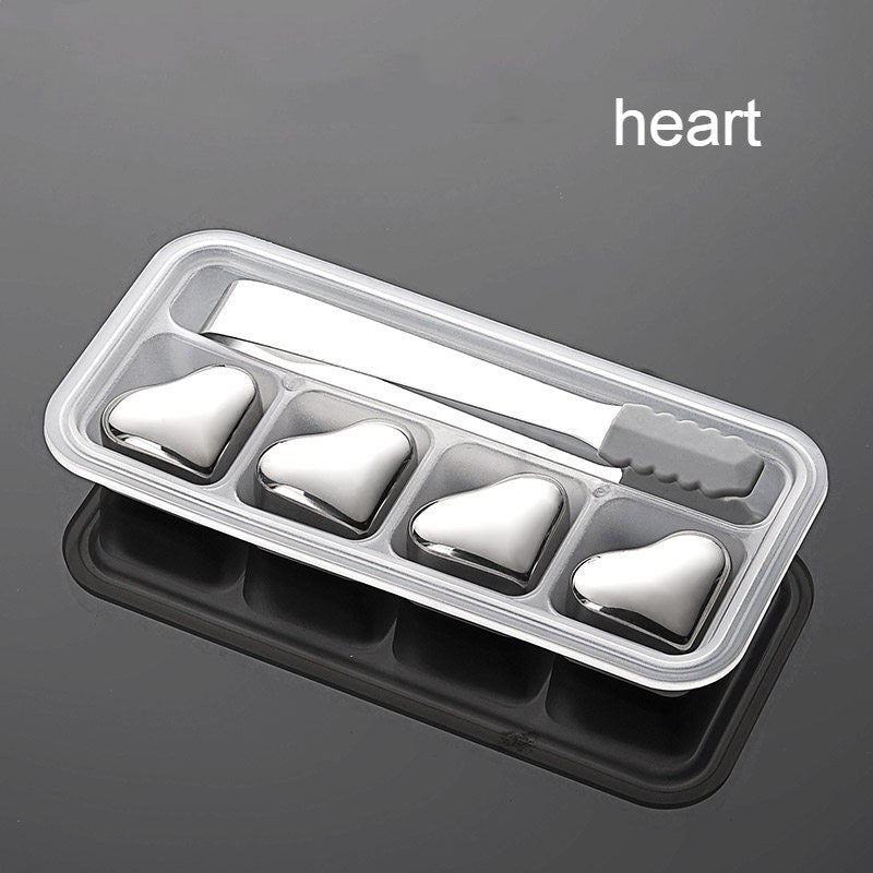 Premium Metal Ice Cubes with Tongs and Case