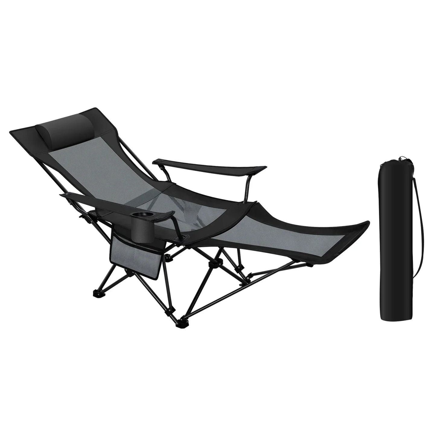 Compact Folding Recliner Chair with Footrest - Grey - Fesara