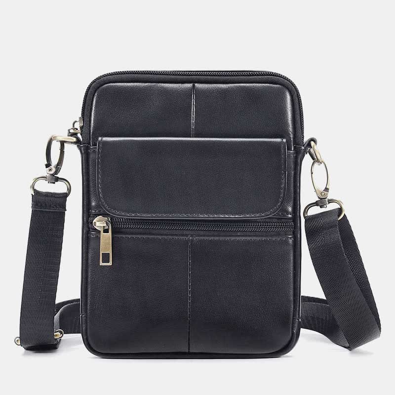 Men's Classic Leather Crossbody Messenger Bag