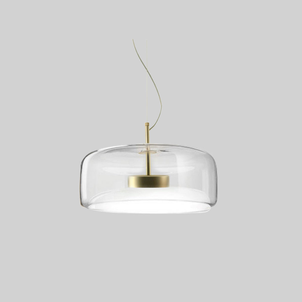 Vintage Pendant Light with Warm Amber Glass Shade