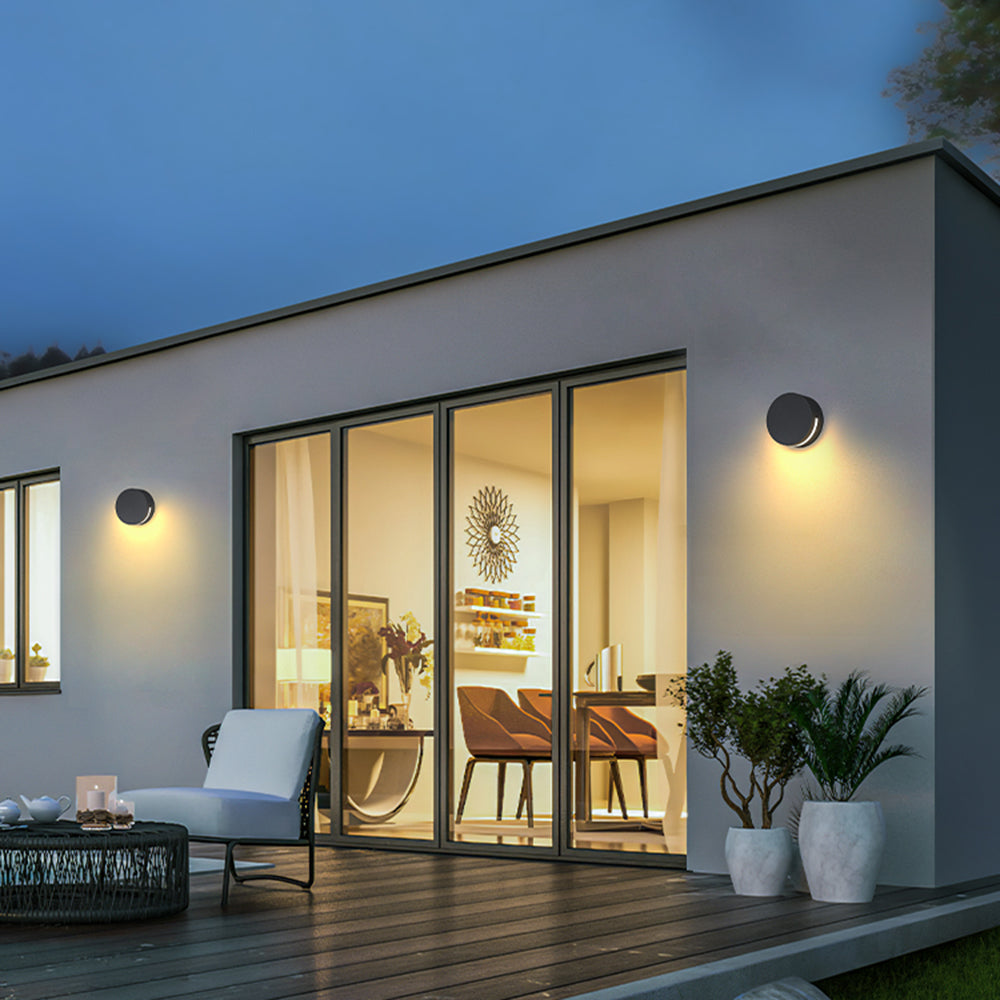 Elegant Round Glass Outdoor Wall Lamp - IP65 Waterproof Exterior Wall Lights-3