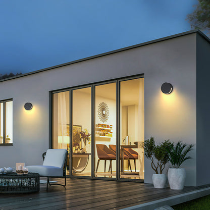 Elegant Round Glass Outdoor Wall Lamp - IP65 Waterproof Exterior Wall Lights-3