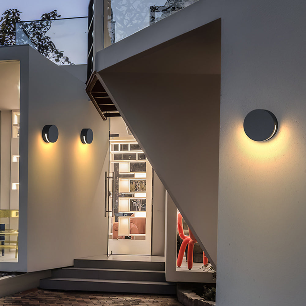 Variant image for Elegant Round Glass Outdoor Wall Lamp - IP65 Waterproof Exterior Wall Lights-2