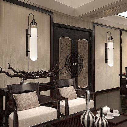 Metal Frame Glass Panel Lamp