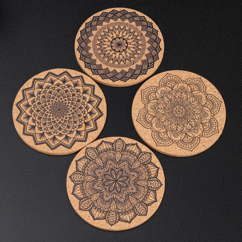 Colorful Protective Cork Coasters Set of 4