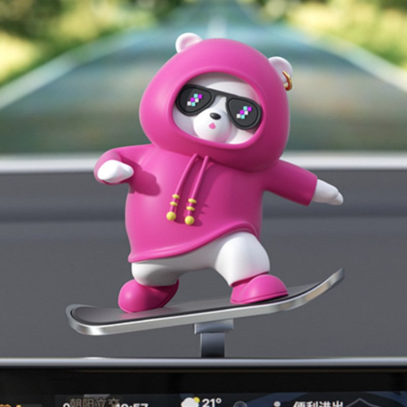 Fun Car Bear Figurine Dashboard Decoration