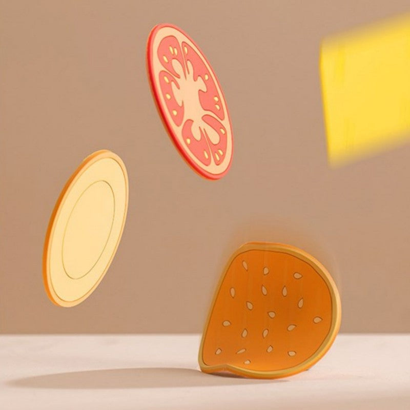 Fun Burger Shaped Thermal Coaster Set