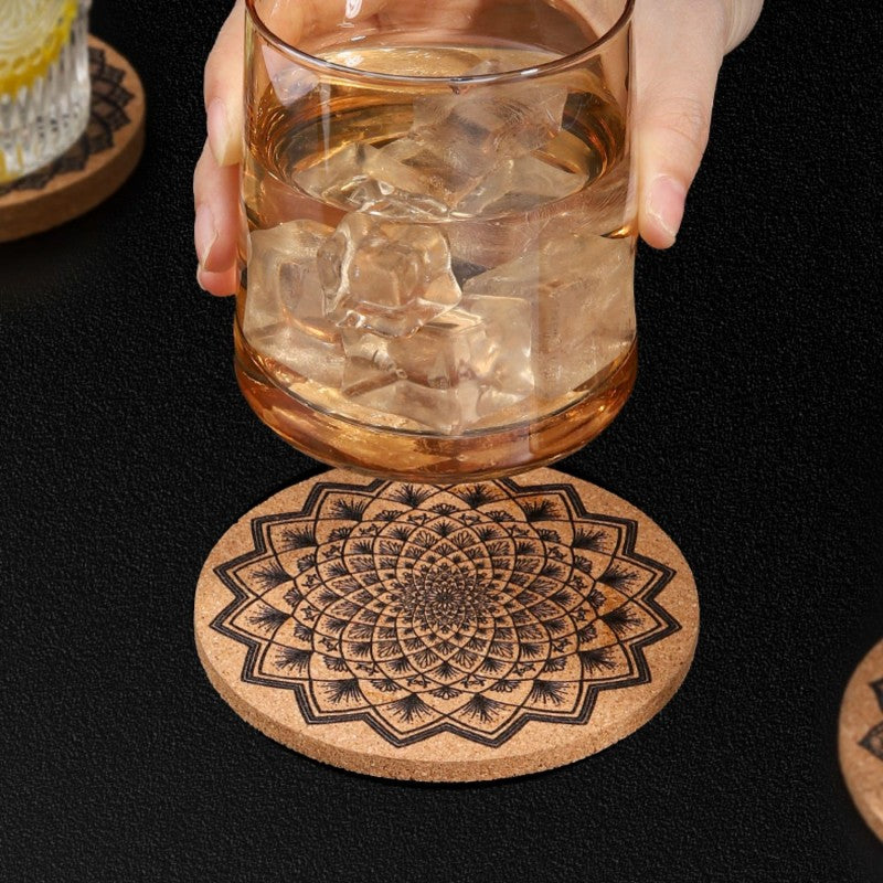 Colorful Protective Cork Coasters Set of 4 - Fesara