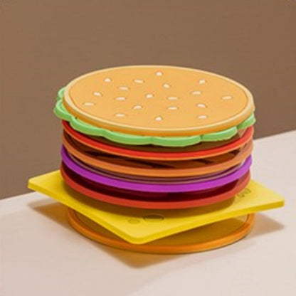 Fun Burger Shaped Thermal Coaster Set
