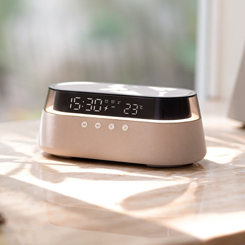 Compact Wireless Charging Clock Radio Bluetooth Speaker - Fesara