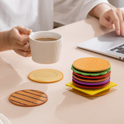 Fun Burger Shaped Thermal Coaster Set - Fesara